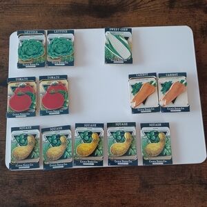 Vintage Inspired Garden Vegetables Seed Packet Magnets Set Bundle Of 12